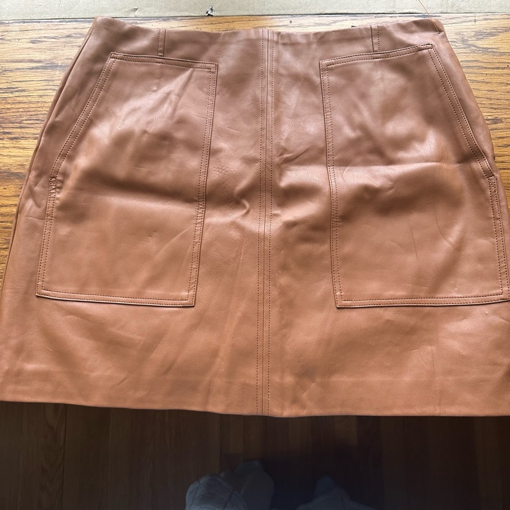 Tan Leather Skirt